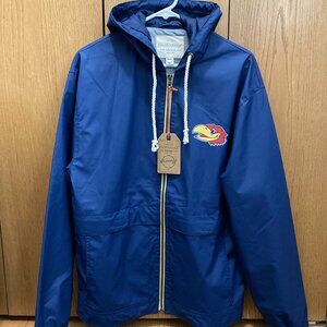 Brand New Univ of Kansas Jayhawk Men's Zip Up Raincoat - M